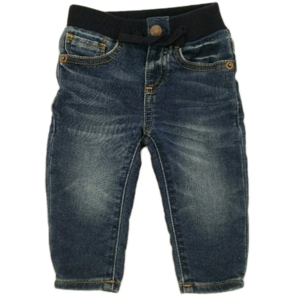 Gap Jeans My 1st Easy Slim Stretch Denim Size 3-6mo Elastic Rib Knit Waistband